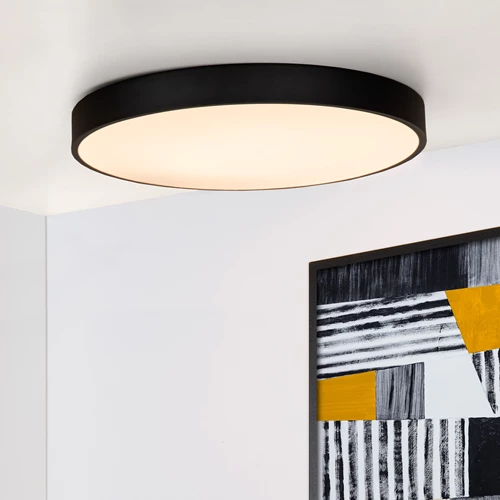 Lucide UNAR - Deckenleuchte - Ø 49,5 cm - LED 3 StepDim - 1x36W 2700K - Schwarz - Atmosphäre 1